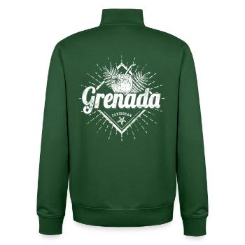 Grenada in Karibik Urlaub Vintage Insel Souvenir - Unisex Organic Zip Sweatshirt von Stanley/Stella - Flaschengrün - Hinten - AI Model Male 185 dark (185cm)
