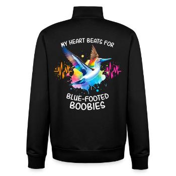 Blaufusstölpel Herzlinie - Unisex Organic Zip Sweatshirt von Stanley/Stella - Schwarz - Hinten - AI Model Male 185 light (185cm)