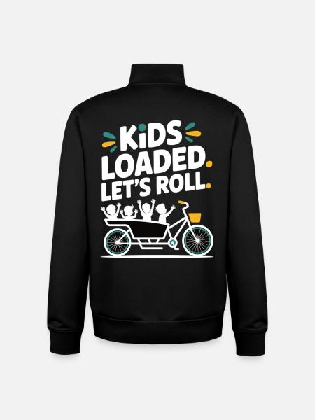 Vélo cargo Kids Loaded - Sweat zippé unisexe en coton bio Stanley/Stella - noir
