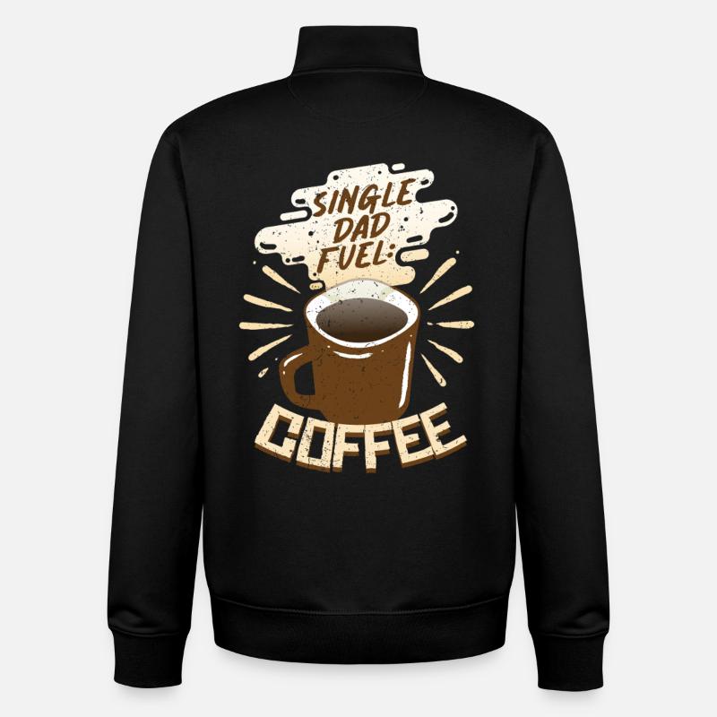 Père célibataire Père célibataire - Sweat zippé unisexe en coton bio Stanley/Stella - noir