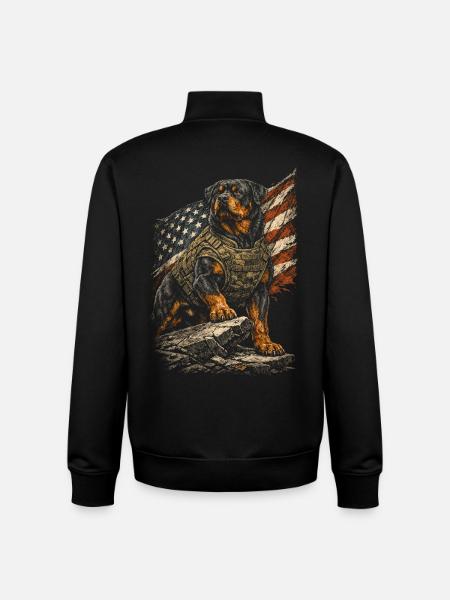 Rottweiler Dog - Unisex Organic Zip Sweatshirt by Stanley/Stella - black