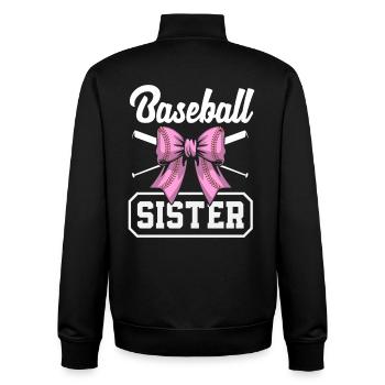 Baseball Sister Bow Bat Pink - Unisex Organic Zip Sweatshirt by Stanley/Stella - black - Back - AI Model Male 185 light (185cm)