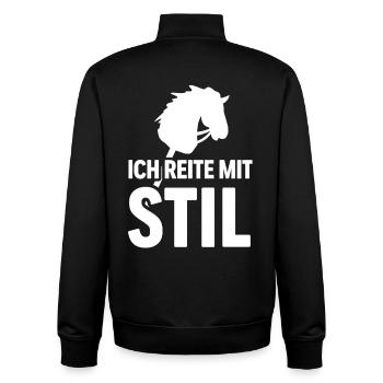 Cheval de Loisir | Rouler avec style | Sports | Don - Sweat zippé unisexe en coton bio Stanley/Stella - noir - Dos - AI Model Male 185 light (185cm)