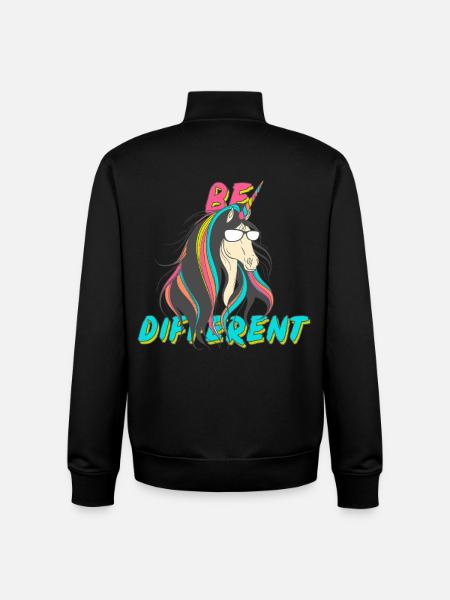 Be Different Nerd Einhorn Party - Unisex Organic Zip Sweatshirt von Stanley/Stella - Schwarz