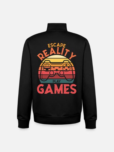 Escape Reality – Games & Play Retro Controller - Unisex Organic Zip Sweatshirt by Stanley/Stella - black
