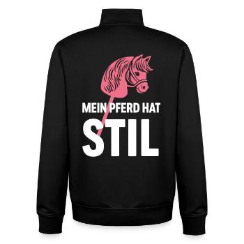 Hobby Horse | Mein Pferd hat Stil | Sport - Unisex Organic Zip Sweatshirt von Stanley/Stella - Schwarz - Hinten - AI Model Male 185 light (185cm)