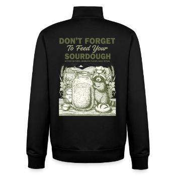 Sauerteig Vergiss nicht, dein Sauerteigbrot zu füttern - Unisex Organic Zip Sweatshirt von Stanley/Stella - Schwarz - Hinten - AI Model Male 185 light (185cm)