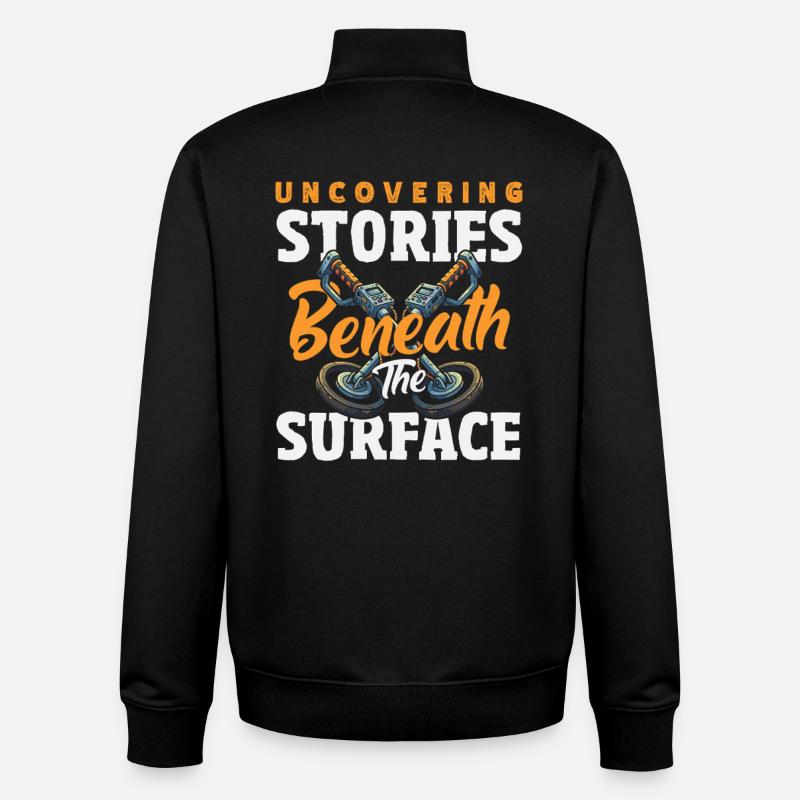 Histoires de découverte Détecteurs de métaux - Sweat zippé unisexe en coton bio Stanley/Stella - noir