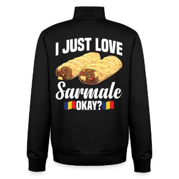  Romanian Sarmale Cuisine Dish Snack Serbian - Unisex Organic Zip Sweatshirt by Stanley/Stella - black - Back - AI Model Male 185 light (185cm)