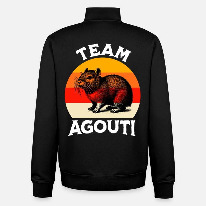 Équipe Aguti - Sweat zippé unisexe en coton bio Stanley/Stella - noir