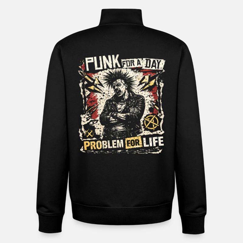 Punk For A Day - Unisex Organic Zip Sweatshirt by Stanley/Stella - black