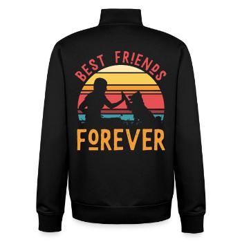 Best Friends Forever – Frau & Hund Team - Unisex Organic Zip Sweatshirt von Stanley/Stella - Schwarz - Hinten - AI Model Male 185 light (185cm)