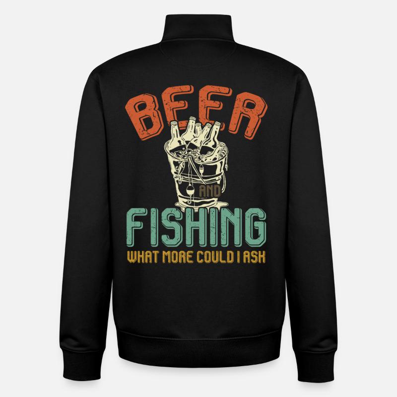 Bière et l’expression des pêcheurs - Sweat zippé unisexe en coton bio Stanley/Stella - noir