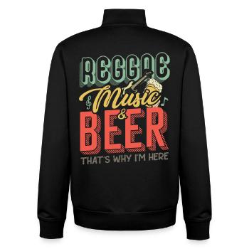 Reggae Music & Beer | Beer & Vibes - Unisex Organic Zip Sweatshirt by Stanley/Stella - black - Back - AI Model Male 185 light (185cm)