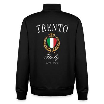 Couronne des armoiries de Trento, Italie, souvenir de voyage - Sweat zippé unisexe en coton bio Stanley/Stella - noir - Dos - AI Model Male 185 light (185cm)