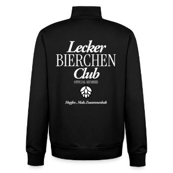 Lecker Bierchen CLub - Unisex Organic Zip Sweatshirt von Stanley/Stella - Schwarz - Hinten - AI Model Male 185 light (185cm)