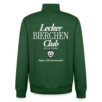 Lecker Bierchen CLub - Unisex Organic Zip Sweatshirt von Stanley/Stella - Flaschengrün - Hinten - AI Model Male 185 dark (185cm)