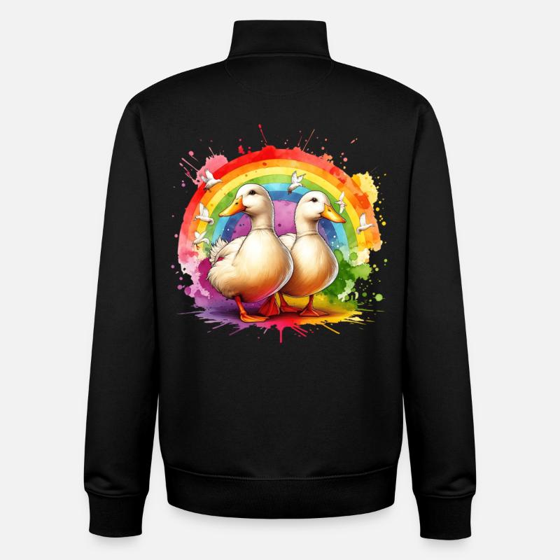 Peking Duck Gift - Unisex Organic Zip Sweatshirt by Stanley/Stella - black