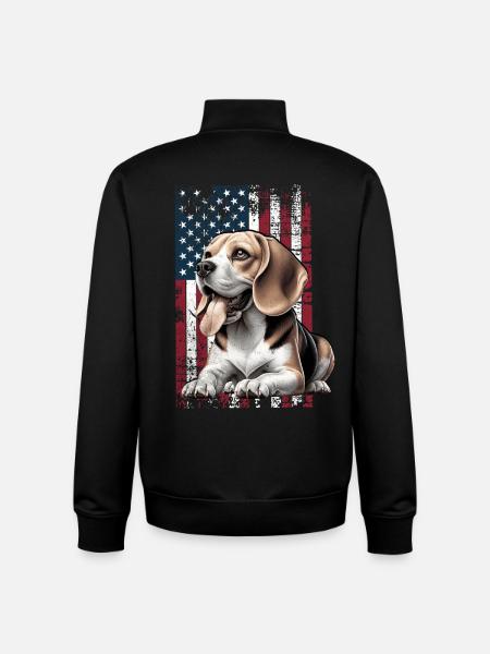 Beagle US Beagle - Sweat zippé unisexe en coton bio Stanley/Stella - noir