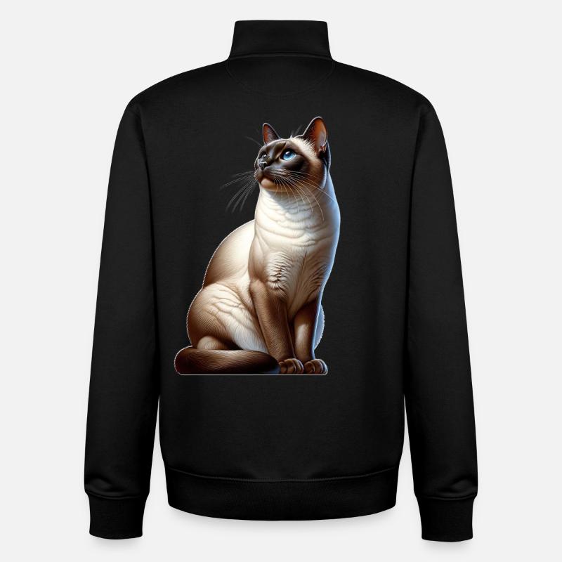 Siamese cat - Unisex Organic Zip Sweatshirt by Stanley/Stella - black