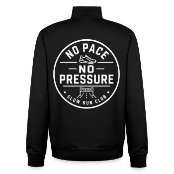 No Pace No Pressure - Unisex Organic Zip Sweatshirt by Stanley/Stella - black - Back - AI Model Male 185 light (185cm)
