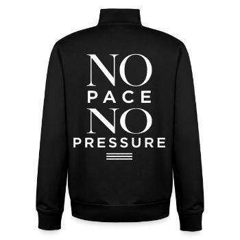 No Pace No Pressure - Unisex Organic Zip Sweatshirt by Stanley/Stella - black - Back - AI Model Male 185 light (185cm)