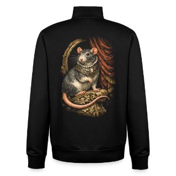 Rat de couleur Rat fantaisie Rat de la grande souris Rat domestique - Sweat zippé unisexe en coton bio Stanley/Stella - noir - Dos - AI Model Male 185 light (185cm)