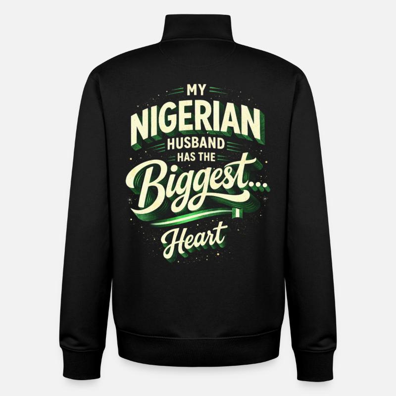 Nigerianischer Ehemann My Nigerian Husband - Unisex Organic Zip Sweatshirt by Stanley/Stella - black