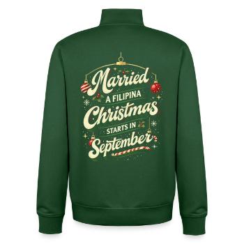Philippines Philippine Filipino Family - Unisex Organic Zip Sweatshirt by Stanley/Stella - bottle green - Back - AI Model Male 185 dark (185cm)