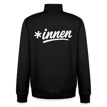 Inklusionsstern *innen Script - Unisex Organic Zip Sweatshirt von Stanley/Stella - Schwarz - Hinten - AI Model Male 185 light (185cm)