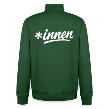 Inklusionsstern *innen Script - Unisex Organic Zip Sweatshirt von Stanley/Stella - Flaschengrün - Hinten - AI Model Male 185 dark (185cm)