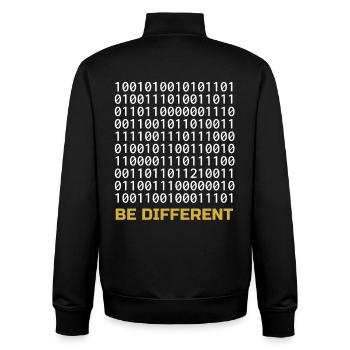 Be Different: Binäres Muster mit Botschaft - Unisex Organic Zip Sweatshirt von Stanley/Stella - Schwarz - Hinten - AI Model Male 185 light (185cm)