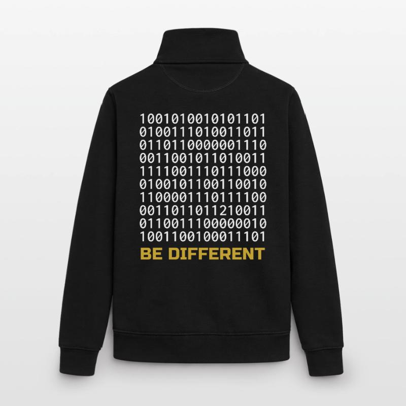 Be Different: Binary Pattern with Message Unisex Organic Zip Sweatshirt by Stanley/Stella