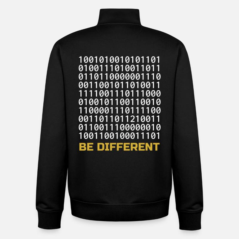 Be Different: Binäres Muster mit Botschaft - Unisex Organic Zip Sweatshirt von Stanley/Stella - Schwarz