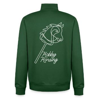 Hobby Horsing | Reiten | Sport | Geschenk - Unisex Organic Zip Sweatshirt von Stanley/Stella - Flaschengrün - Hinten - AI Model Male 185 dark (185cm)