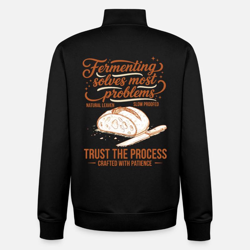 Sauerteigfermentation löst Probleme - Unisex Organic Zip Sweatshirt von Stanley/Stella - Schwarz