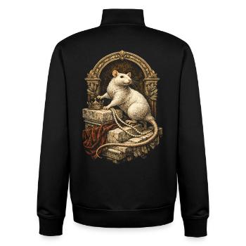 Rat de couleur Rat fantaisie Rat de la grande souris Rat domestique - Sweat zippé unisexe en coton bio Stanley/Stella - noir - Dos - AI Model Male 185 light (185cm)