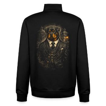 Rottweiler Hund In Mafia - Unisex Organic Zip Sweatshirt von Stanley/Stella - Schwarz - Hinten - AI Model Male 185 light (185cm)