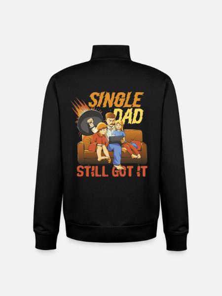 Single Dad Single Dad - Unisex Organic Zip Sweatshirt by Stanley/Stella - black