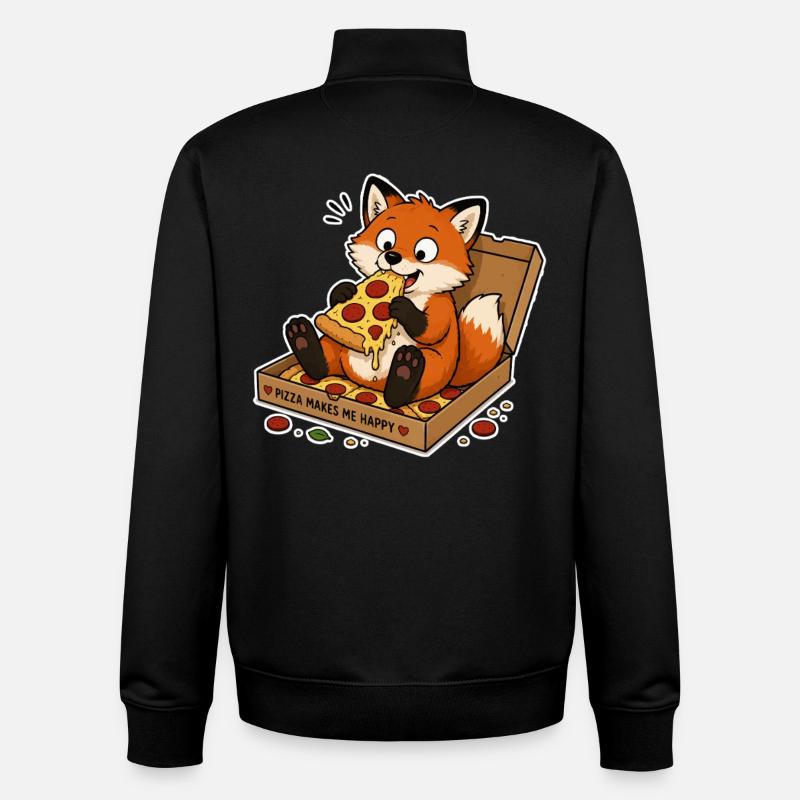 Pizza Fuchs Glück - Unisex Organic Zip Sweatshirt by Stanley/Stella - black