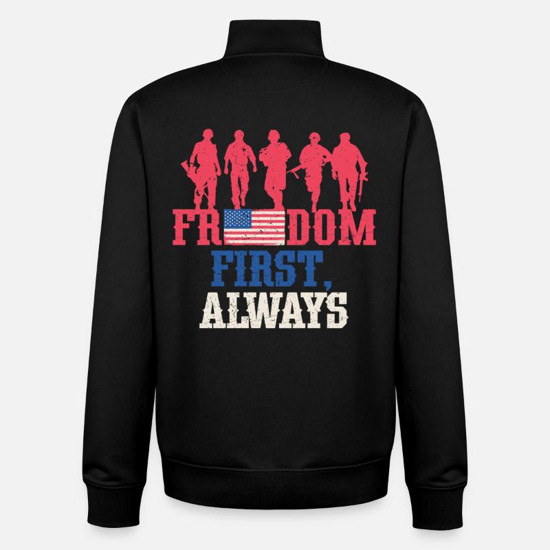 Veterans Day for Republicans - Unisex Organic Zip Sweatshirt by Stanley/Stella - black
