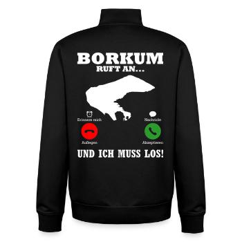 Borkumer Insel BORKUM RUFT Lustiges - Unisex Organic Zip Sweatshirt von Stanley/Stella - Schwarz - Hinten - AI Model Male 185 light (185cm)