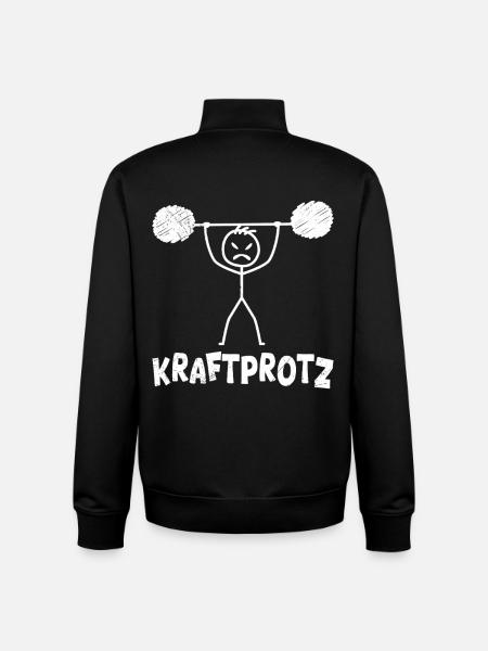 Strichmännchen KRAFTPROTZ Lustiges - Unisex Organic Zip Sweatshirt von Stanley/Stella - Schwarz