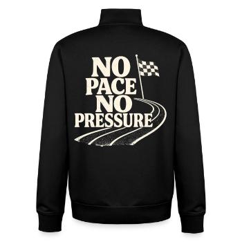 No Pace No Pressure - Unisex Organic Zip Sweatshirt by Stanley/Stella - black - Back - AI Model Male 185 light (185cm)