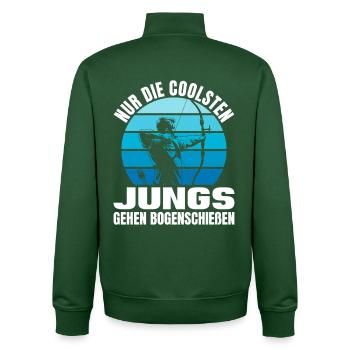 Coolste Jungs gehen Bogenschießen - Bogensport - Unisex Organic Zip Sweatshirt von Stanley/Stella - Flaschengrün - Hinten - AI Model Male 185 dark (185cm)