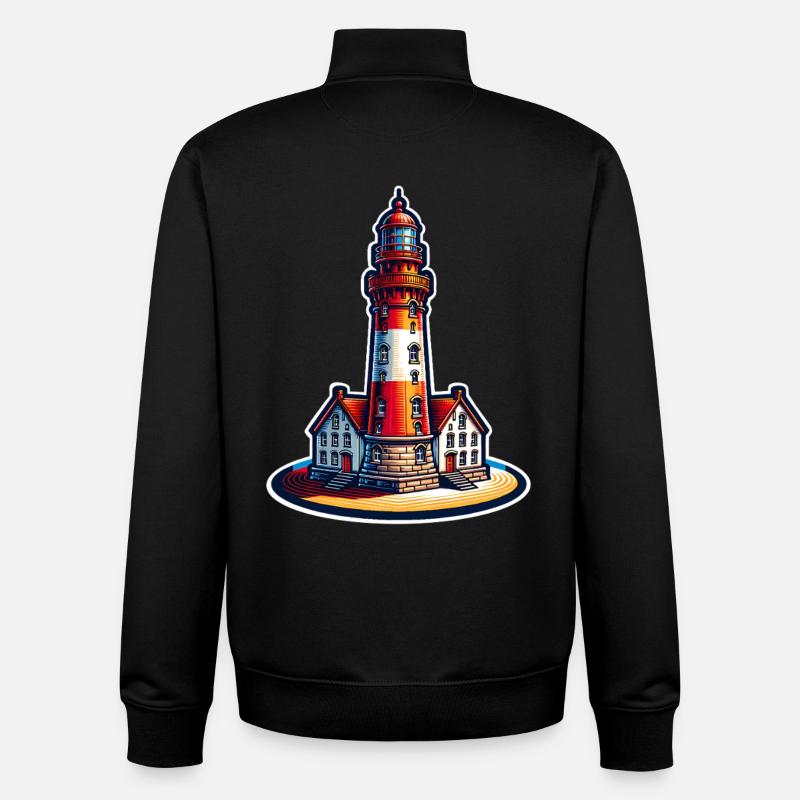 phare - Sweat zippé unisexe en coton bio Stanley/Stella - noir
