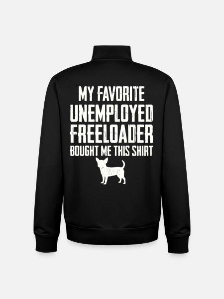 Funny Chihuahua Freeloader - Unisex Organic Zip Sweatshirt by Stanley/Stella - black