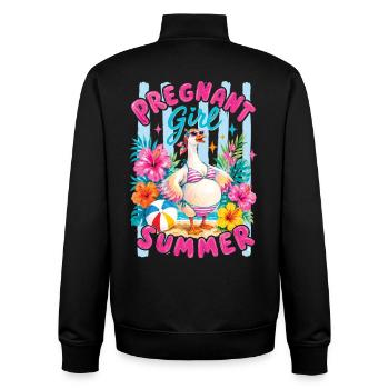 Schwangere Sommer Lustige Gänsmutter - Unisex Organic Zip Sweatshirt von Stanley/Stella - Schwarz - Hinten - AI Model Male 185 light (185cm)