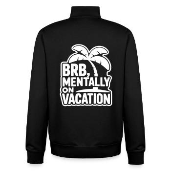 Mentalement en vacances - Sweat zippé unisexe en coton bio Stanley/Stella - noir - Dos - AI Model Male 185 light (185cm)