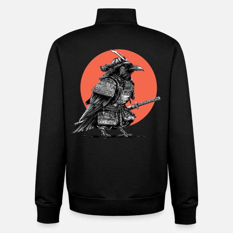 Samurai Crow in Armour - Unisex Organic Zip Sweatshirt by Stanley/Stella - black